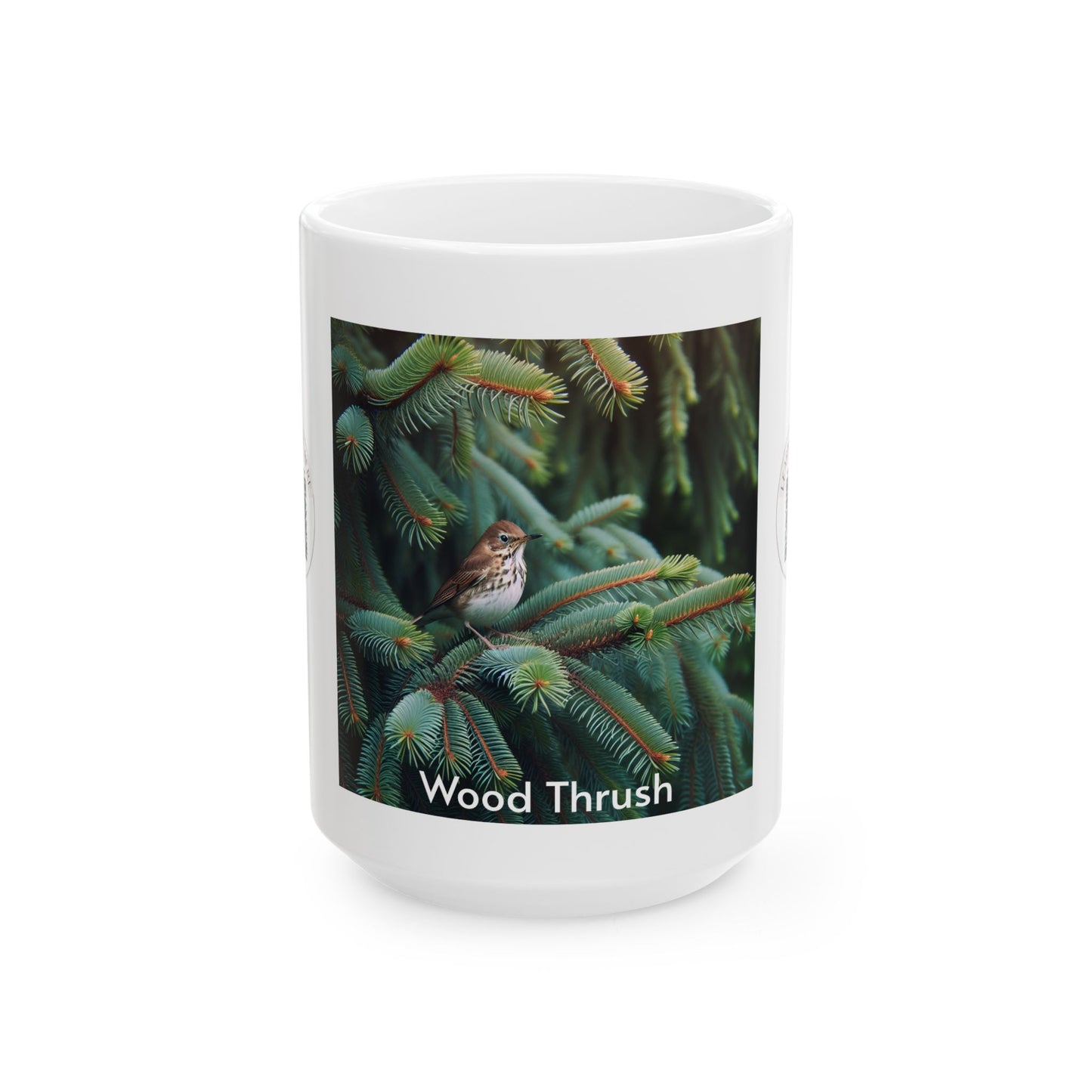 Wood Thrush Ceramic Mug - Nature Lover Gift, 11oz & 15oz