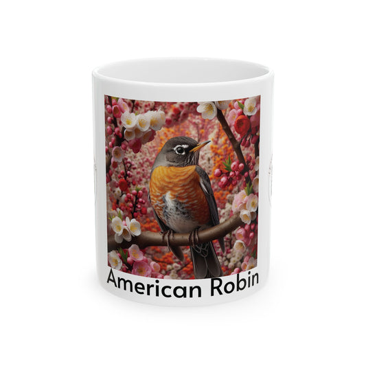 American Robin Ceramic Mug - Nature Lover's Coffee Cup (11oz, 15oz)